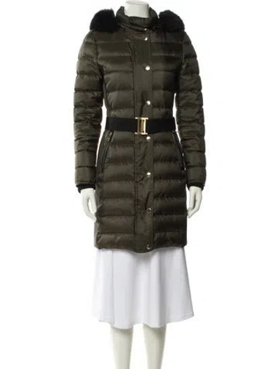 Pre-owned Burberry Down Coat In Green