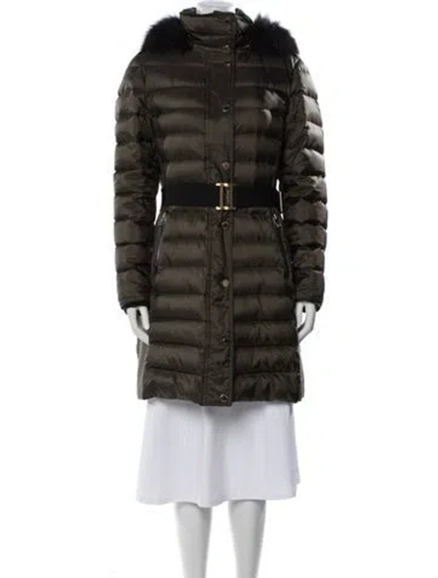Pre-owned Burberry Down Coat In Green