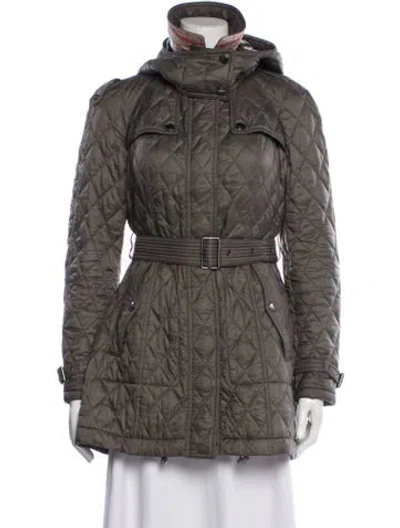Pre-owned Burberry Down Coat In Green