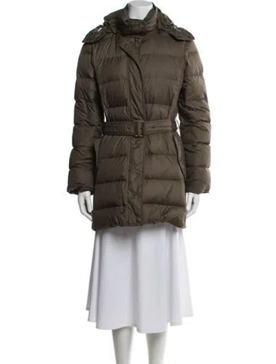 Pre-owned Burberry Down Coat In Green