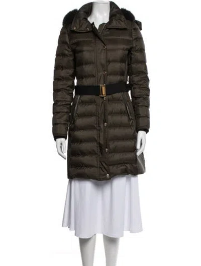 Pre-owned Burberry Down Coat In Green