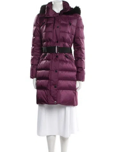 Pre-owned Burberry Down Coat In Purple