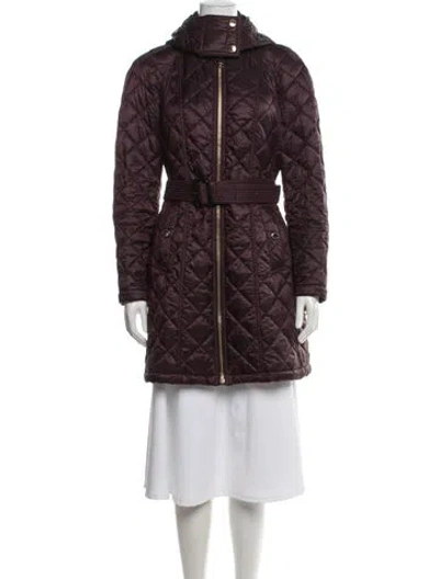 Pre-owned Burberry Down Coat In Purple