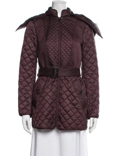 Pre-owned Burberry Down Coat In Purple