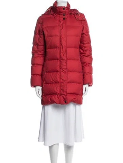Pre-owned Burberry Down Coat In Red