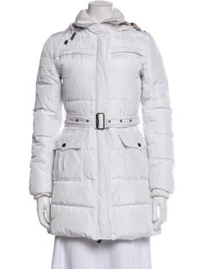 Pre-owned Burberry Down Coat In White