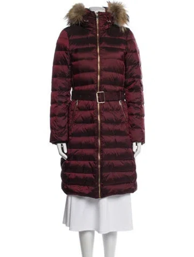 Pre-owned Burberry Down Down Coat In Burgundy