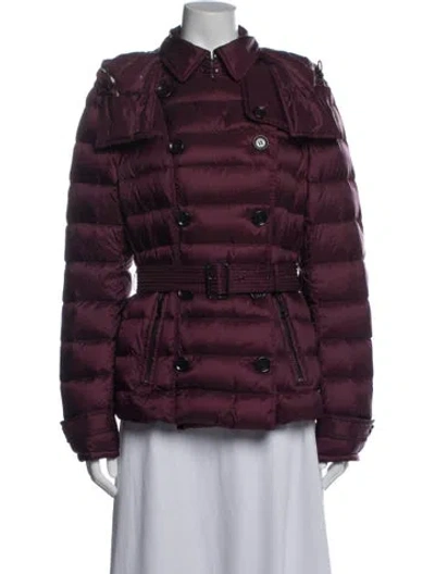 Pre-owned Burberry Down Down Jacket In Purple