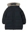 Burberry Childrens Faux Fur Trim Nylon Puffer Coat In Black