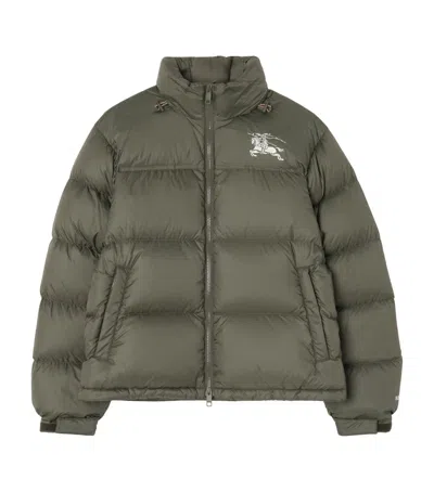 Burberry Down Ekd Puffer Jacket In Blue