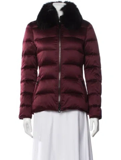 Pre-owned Burberry Down Jacket In Burgundy