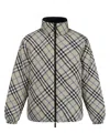 Burberry Reversible Check Snowdon Puffer Jacket In Grey
