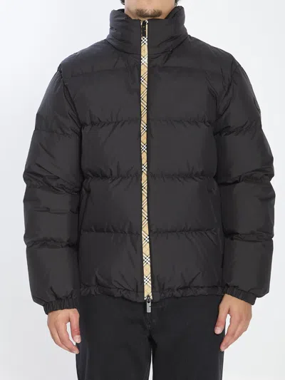 BURBERRY BURBERRY DOWN JACKET WITH CHECK FINISHES