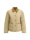 Burberry Padded Jackets With Corduroy Collar In Neutral