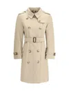 Burberry Honey Beige Trench Kensington Coat In Beige