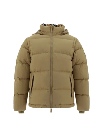 Burberry Down Jacket In Beige