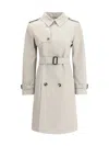 Burberry Trench Coat Belted At Waist With Epaulettes In Grey