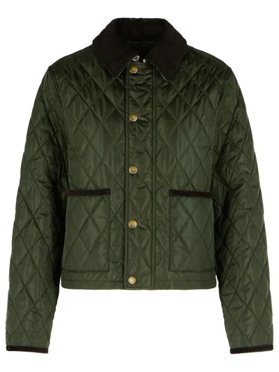 Burberry Quilted Short Jacket In Shale/brush Ip Check