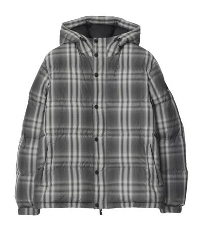 BURBERRY DOWN OMBRÉ CHECK PUFFER JACKET