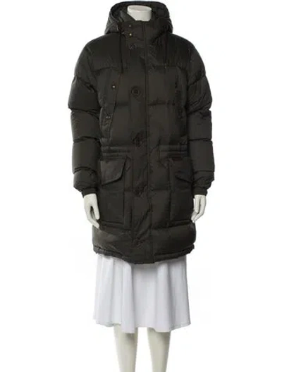 Pre-owned Burberry Down Parka In Green