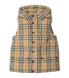 Burberry Check Nylon Puffer Gilet In Sand