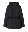 Burberry Down Short Hooded Nylon Coat In Black