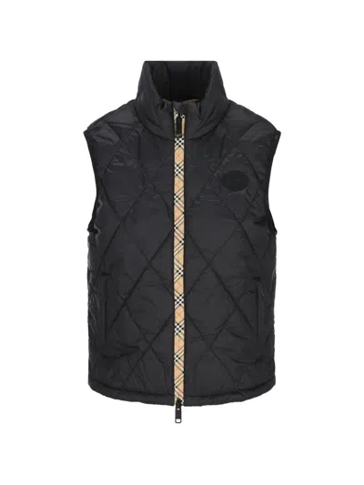Burberry Down Vest In Black