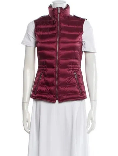 Pre-owned Burberry Down Vest In Burgundy