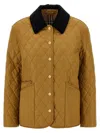 Burberry Corduroy-collar Diamond-quilted Jacket In Orange