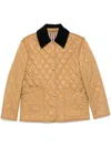 Burberry Corduroy-collar Diamond-quilted Jacket In Brown