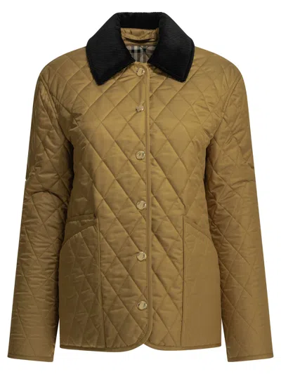Burberry "dranefeld" Quilted Jacket In Brown