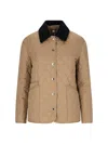Burberry Diamond Quilted Button-up Jacket In Camel