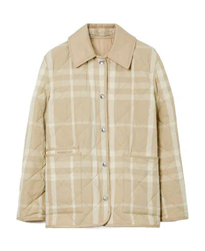Burberry Dranefeld Quilted Jacket In Nude