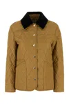 Burberry Corduroy-collar Diamond-quilted Jacket In Orange