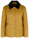 Burberry Corduroy-collar Diamond-quilted Jacket In Orange