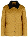 Burberry Corduroy-collar Diamond-quilted Jacket In Orange