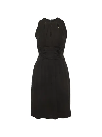 Pre-owned Burberry Draped Midi Dress In Black