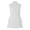 Burberry Draped Panel Sleeveless Shirt In White