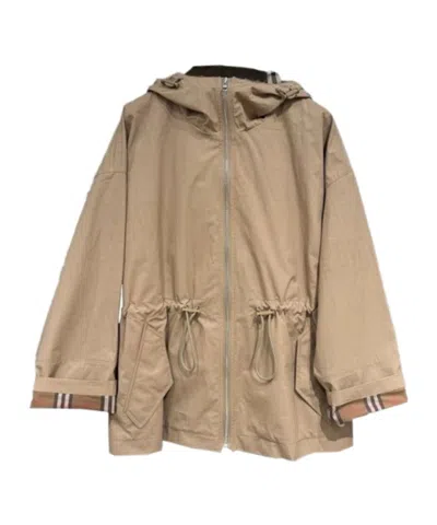 Burberry Drawstring Hooded Jacket In Nude