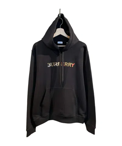 Burberry Drawstring Hooded Sweatshirt In Black