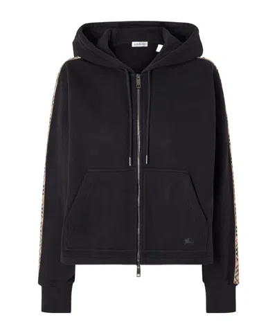 Burberry Drawstring Hooded Sweatshirt In Black