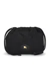 Burberry Reversible Pouch In Black Nylon With Check Pattern