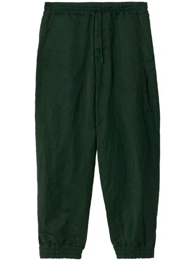 Burberry Equestrian Knight Patch Track Pants In Green