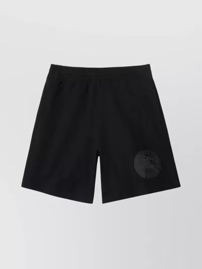 Burberry Drawstring Waistband Shorts With Side And Rear Pockets In Black