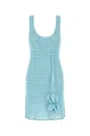Burberry Abito In Crochet Azzurro Donna In Blue