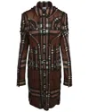 Burberry Pleated Button-down Shirt Dress Woman Midi Dress Brown Size 8 Viscose, Elastane In Brown