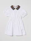 Burberry Girls White Kids Alesea Polo-neck Cotton Dress 14 Years In White