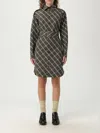 Burberry Check Shirt Dress In Black