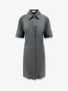 Burberry Straight-point Collar Cotton-blend Dress In Grey