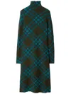 Burberry Checkered Wool Blend Shift Dress In Multi